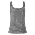 thumbnail image 6 of KHONTS Women's Summer Fashion Sequin Tanks Tops Sparkle Slim Fit Camisole Sleeveless Vest Lightweight Shimmer Tunic Tops Grey XXL, 6 of 8