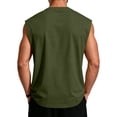 thumbnail image 5 of Mens Workout Tank Tops Summer Sleeveless Tee Shirts Casual Stylish Gym Muscle Shirt Loose Fit for Basketball Army Green 3XL, 5 of 6