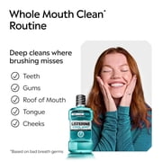 Listerine Cool Mint Antiseptic Mouthwash for Bad Breath and Plaque, Intense Mint, 16.9 fl oz/500 mL