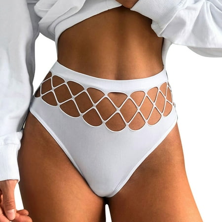zuwimk Womens Panties Womens Bikini Lace Panties Cheeky Panty Hipsters White M