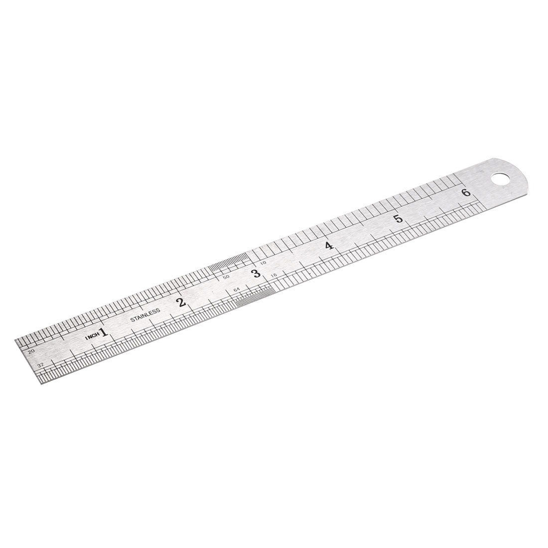 Straight Ruler 150mm 6 Inch Brass Measuring Tool with Hanging Hole 2pcs 