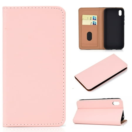 For Huawei Honor 8S Solid Color Frosted Magnetic Horizontal Flip Leather Case with Card Slots &