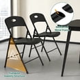 thumbnail image 4 of HaiCube 2 Pack Portable Plastic Folding Chair with Back Support, Heavy Duty Steel Frame, Indoor Outdoor for Party Wedding Office Patio, Black, 4 of 7