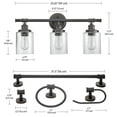 thumbnail image 3 of Globe Electric Vintage Style 5-Piece Bronze Bath Set with 23" 3-Light LED Vanity Light, 3 of 7