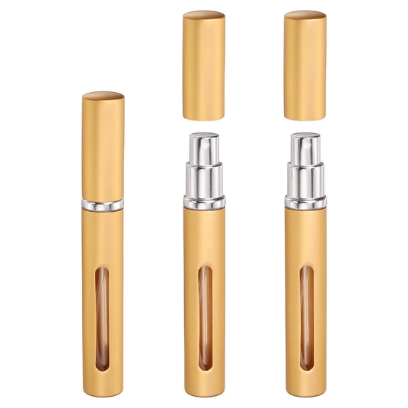 3 Pack Perfume Spray Bottle, 5ml/0.17oz Travel Atomizer Fine Mist, Gold