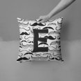 thumbnail image 2 of Letter E Moustache Initial Fabric Decorative Pillow, 2 of 4