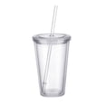 thumbnail image 4 of PIX-LINK Vaso clásico aislado de doble pared con tapa y paja, reutilizable, 16 oz, (transparente) PIX-LINK Vajillas, 4 of 9