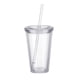 thumbnail image 4 of PIX-LINK Vaso clásico aislado de doble pared con tapa y paja, reutilizable, 16 oz, (transparente) PIX-LINK Vajillas, 4 of 9