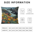 thumbnail image 5 of BANET Blue Landscape Decorative Throw Pillow Cover, Green Rustic Poppies Lumbar Pillowcase Blended Double-Sided No Inserts for Bedroom Living Room 20x20in, 5 of 5