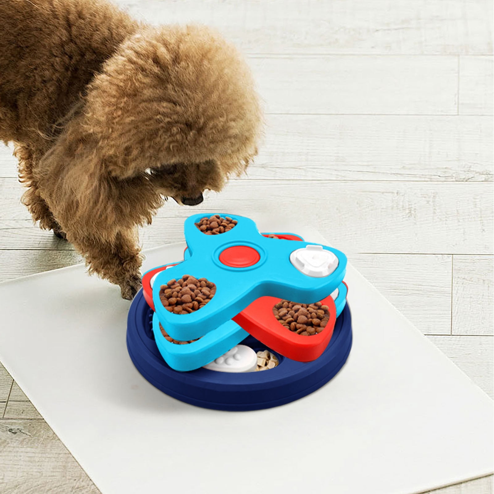 Slow Feeding Dog Bowl Interactive Puzzle Toy for Digestive Support Mental Stimulation IQ Training Pet Snack Dispenser Enrichment Game for Smart Dogs and Cats