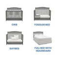 thumbnail image 2 of Delta Children Emery 4-in-1 Convertible Baby Crib - Greenguard Gold Certified - Converts to Toddler Bed, Daybed, Full Size Bed - 3 Adjustable Heights - Easy to Assemble Wooden Crib, Grey, 2 of 7