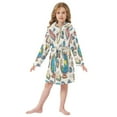 thumbnail image 6 of FORMRS Niños Bathrobe Unisex Hooded Robe Soft Plush Pajamas Sleepwear, Size 2-3T, Beige School, 6 of 7