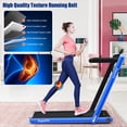 thumbnail image 3 of Gymax 2 in 1 Folding Treadmill 2.25HP Running Machine w/ Dual Display Blue, 3 of 9