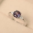 thumbnail image 3 of Alexandrite ring, June birthstone octagon cut ring, white gold engagement ring, 3 of 4