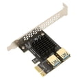 thumbnail image 1 of PCI E Expansion Card, PCI E 1 To 2 Riser Card Metal Plastic  For Home Black Board, 1 of 8