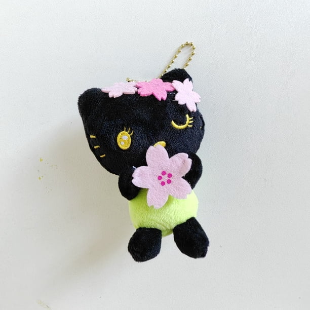 Venta caliente negro Hola Katie Hawaiian Kitty Bikini Hoop muñeca de felpa Kawaii HK colgante Kawaii negro KT Suntan Cat