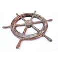 thumbnail image 3 of Wooden Ship Wheel (Antique White - Brown Buffed Polished) - (42 Inches), 3 of 4