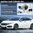 thumbnail image 2 of Unique Bargains No.06350SAAG30/35100SDAA71 Ignition Lock Cylinder and Door Trunk Lock for Honda Civic 2006-2011 Ignition Switch Cylinder with 2 Key, 2 of 7
