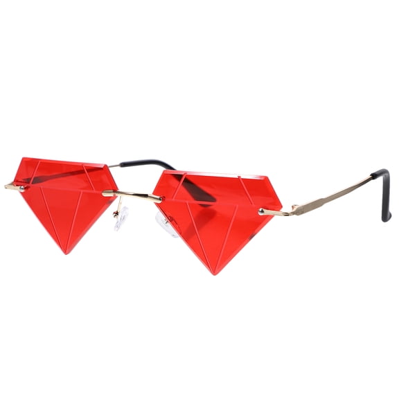 UPOUART 1Pair Red Frameless Party Glasses with Smooth Folding Hinge for Photo Props