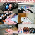 thumbnail image 3 of Air Jungles 3-in-1 Odor Eliminator Balls 6 Count, Honey Peach Scent, Deodorizing and Odor Remover Balls for Shoes, Gym Bags, Lockers, Closets, and Drawers, Essential Oil Air Freshener Ball, 3 of 8