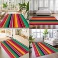 thumbnail image 4 of Area Rugs 2.7'x5', Mexican Style Carpet Runner Indoor Outdoor Rugs Home Decor Aesthetic, Colorful Mexico Stripes Green Red Non Slip Mats Washable Accent Rug for Living Room Bedroom, 4 of 8