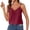 Hot Pink, variant on ATOYSOY Womens Lace Banding V Neck Eyelet Camisole Spaghetti Strap Casual Tank Top Light Breathable Tops For Summer Daily Street Wear