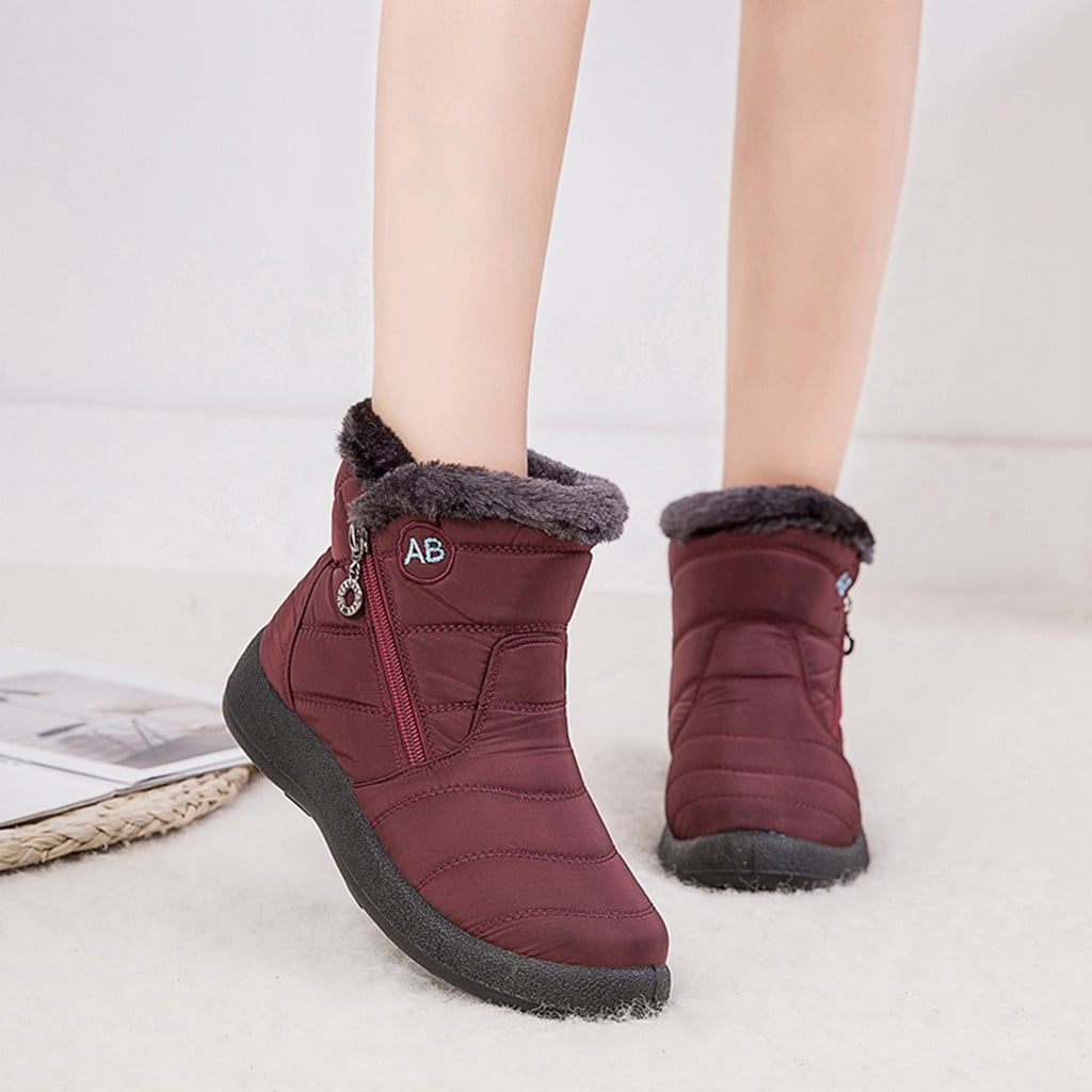 Details about  / Womens Winter Thicken Warm Snow Boots Fashion Fur Ankle Boots Casual Flats Shoes