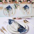 thumbnail image 2 of Marble Navy Blue Cloth Napkins, Abstract Gold White Brick Stone Motif Washable and Reusable Dinner Napkins Set of 6, Table Napkin for Kitchen Party Birthday Wedding Hotel Housewarming 20"x20", 2 of 8
