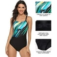 thumbnail image 4 of Women's Gradient One Piece Sport Swimwear Quick Dry Crossback Athletic Bath Suit, 4 of 8