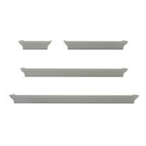 Melannco Set of 4-6 12 20 24-inch Traditional Shelves in Dark Gray