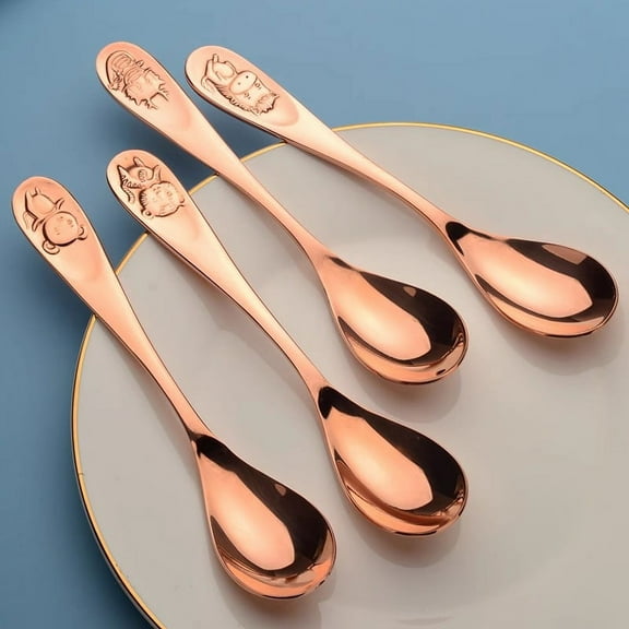 Wollet Pure Copper Thickened Copper Soup Spoon, Rice Spoon, Copper Tableware 12 Zodiac Spoons