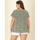 thumbnail image 4 of BluDe GaEstampado Floral ManAcampanaOjo De CerraduTalGrande PaMujer Verde gris 4XL, 4 of 5