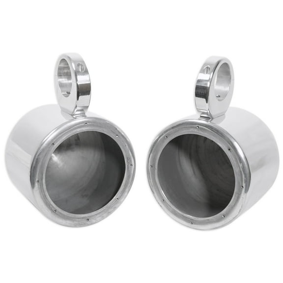 Pair Rockville MAC65S 6.5" Polished Silver Aluminum Wakeboard Tower Speaker Enclosures
