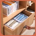 thumbnail image 4 of Organizador de ropa Contenedores Estuche Espacio portátil Ropa Sujetador Divisor Calcetines Pantalones Compartimento Caja Habitación Herramienta para el hogar Blanco 2 piezas Scienceny HA009421-02, 4 of 6