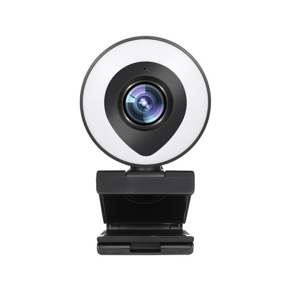Amdohai Webcam Streaming 1080P Full HD with Dual Microphone and Ring Light, USB Web Camera Stream for Laptop YouTube OBS