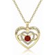 thumbnail image 1 of Heart gemstone necklace, gifts for women, rose gold, gold plated,March 8, mother's day, 1 of 3