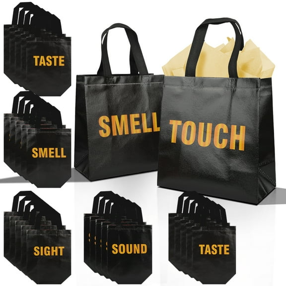 20pcs five-sense themed birthday gift decoration bags, including taste, touch, hearing, smell, and vision, suitable for weddings, birthdays, Christmas, Valentine's Day, Father's Day