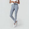 Hue Studio Women's Mid-Rise Acid Wash Denim Jeggings - (Blue, Large)