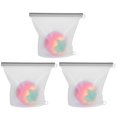 thumbnail image 1 of Bolsa de almacenamiento de alimentos, 3 piezas 500 ml Bolsa de frescura de silicona transparente Suministro de cocina Funcionamiento suave, 1 of 8