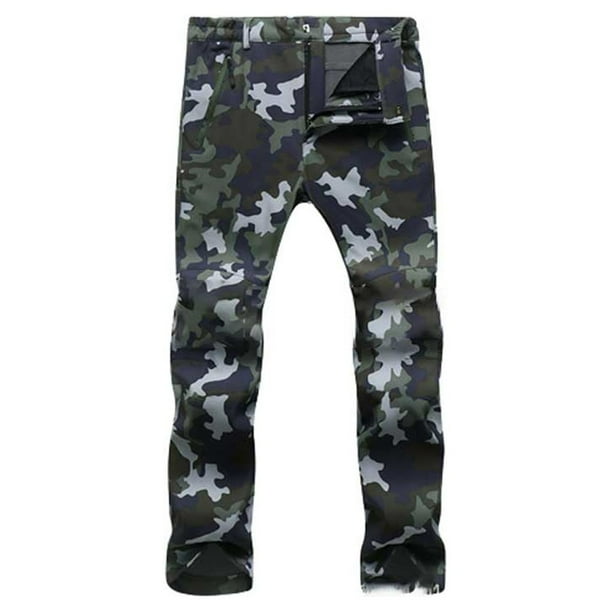 Soidarity Pantalones térmicos de invierno para deportes al aire libre, escalada, senderismo, pesca, Camping, viajes, ciclismo, moto, nieve, esquí, Escalada Hombre Camuflaje Verde Soidarity OD028987-14