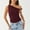 Wine, variant on TMOYZQ Womens Tops One Off The Shoulder Ruched Twist Crop Tank Tops Sleeveless Asymmetric Slim Fit Going Out Cami Shirts