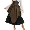 thumbnail image 5 of Hvot&aat Women Medieval Renaissance Skirts Gothic Pirate Costume Solid Patchwork Flowy Maxi Skirts, 5 of 5