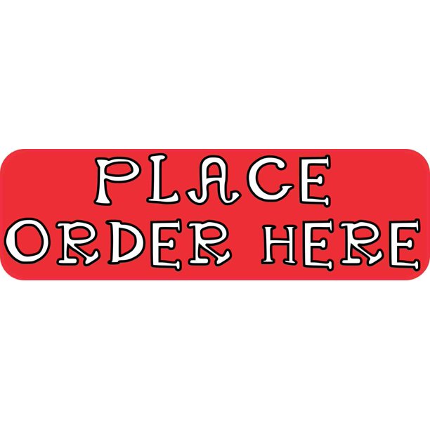 10in x 3in Red Place Order Here Business Signs