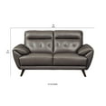 thumbnail image 5 of Benjara BM206389 Channel Stitched Leatherette Wooden Frame Loveseat with Angled Legs, Gray, 5 of 5