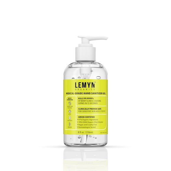Gel desinfectante para manos Lemyn Organics de grado médico, 240 ml, 97% orgánico