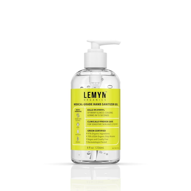 Gel desinfectante para manos Lemyn Organics de grado médico, 240 ml, 97% orgánico