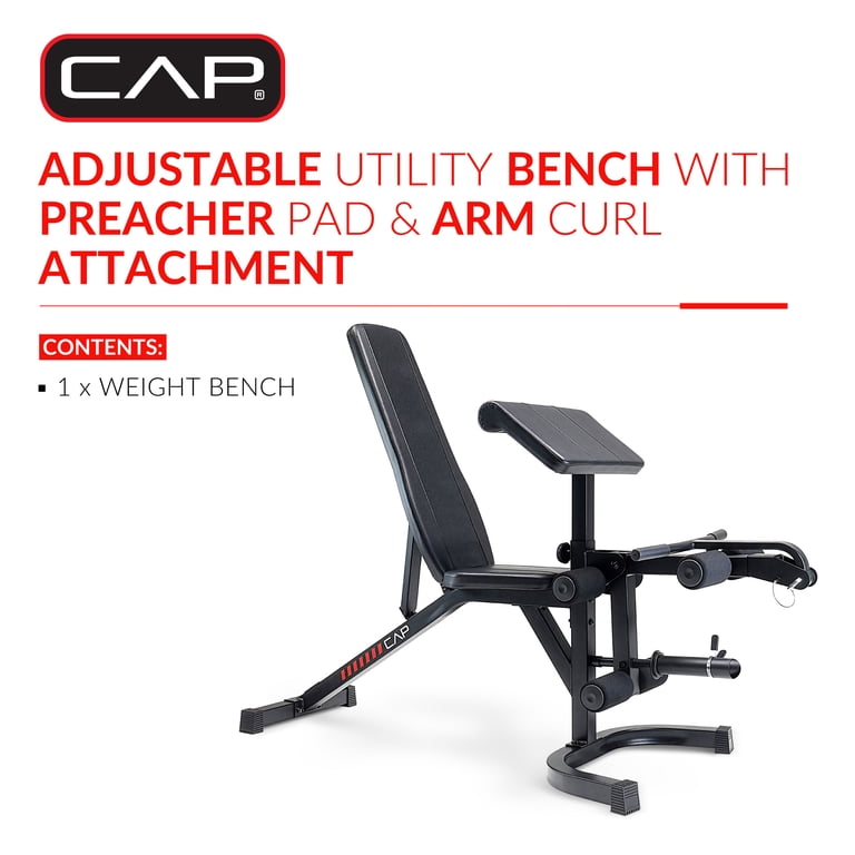 CAP Deluxe Adjustable Weight Bench, Preacher Curl Leg Press photo 2