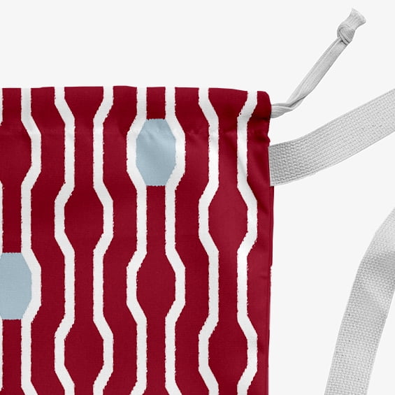 Simply Daisy Nuts & Bolts Geometric 18 x 29 in Red Laundry Bag