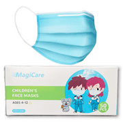MagiCare Protective Kids Face Masks Breathable 3-Layers of Protection Face Mask, 50ct-Box