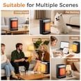 thumbnail image 7 of OSTBA Portable Space Heater for Indoor Use, 1500W Ceramic Electric Heater with ECO Thermostat, 70° Oscillation, Remote & 24H Timer, Safe Quiet Room Heater for Bedroom, Office, Desk, ETL Listed, 7 of 7